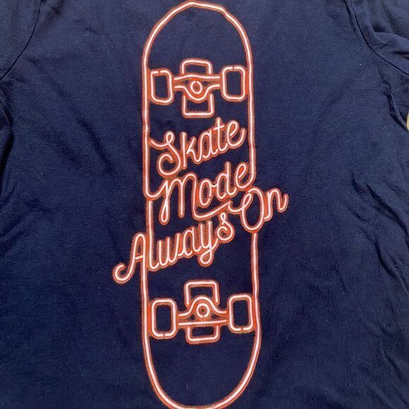 💙Gap long sleeve shirt navy blue size XS skateboard “Skate mode always on”🧡 - Picture 4 of 4